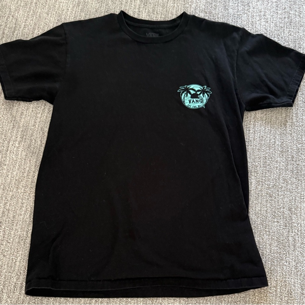 Vans Black Tee with Palm Tree Logo
